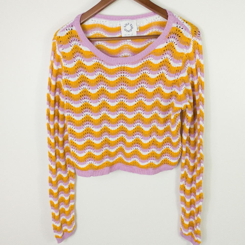 Lili Sidonio Striped Knit Sweater Size Small